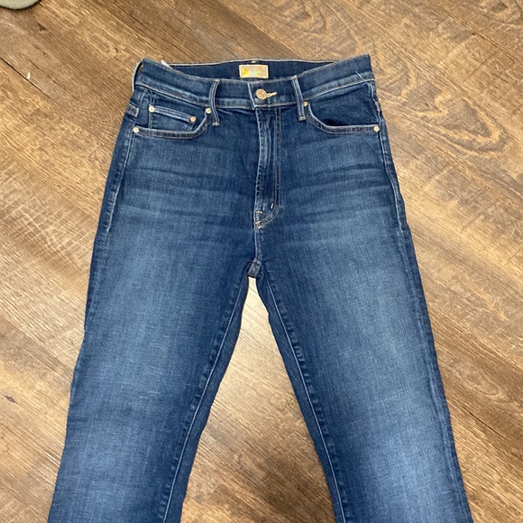 MOTHER INSIDER CROP STEP FRAY IN GIRL CRUSH HIGH WAISTED RAW HEM STRETCH DENIM - Picture 13 of 14